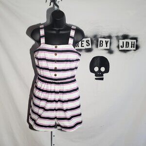 Who What Wear Striped Shorts Romper Sz XS
